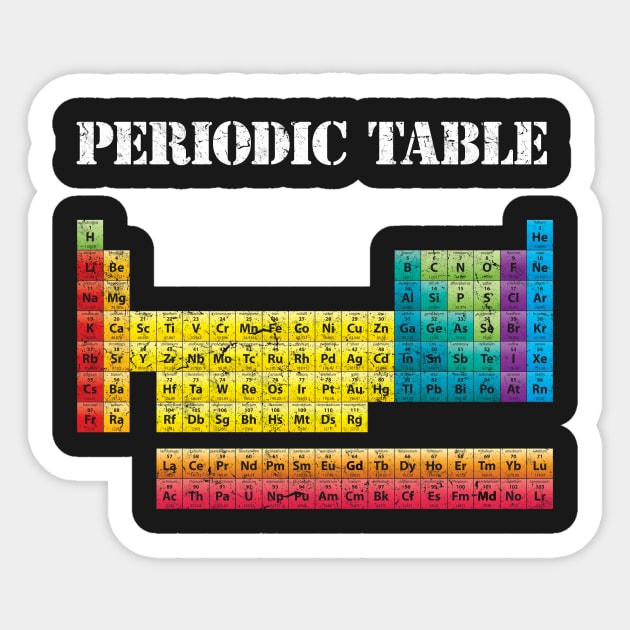 Vintage Periodic Table Sticker by vladocar